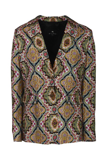 Shop ETRO  Jacket: Etro silk jacket.
Regular fit
Classic lapel
Single-breasted closure.
Front pockets with flap.
Composition: 100% Silk.
Made in Italy.. WRCA0012 99SA1A1-X0810